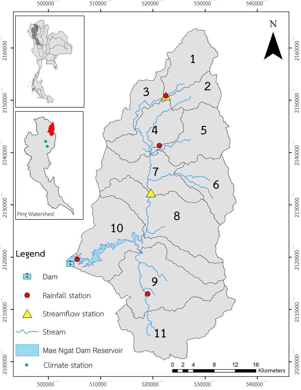 แผนที่ลุ่มน้ำย่อยแม่งัด